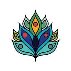 Fototapeta premium stylized peacock feather pattern on white background