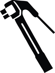 A detailed illustration of a spot welding gun for industrial applications