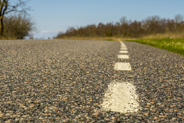 A road with a dividing strip.