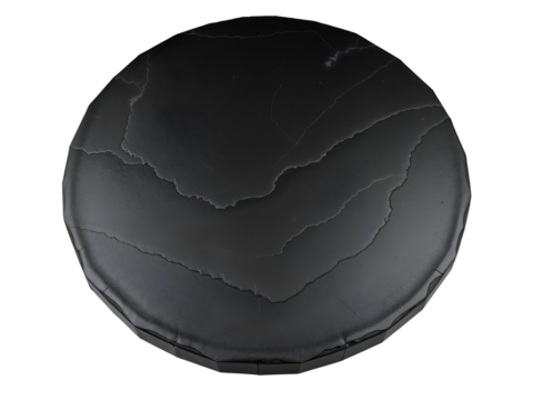 Matte black balance disc or stability cushion icon, suitable for fitness, therapy, and training visuals. Generative AI