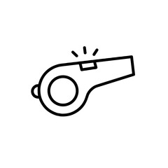 Whistle in minimalist line art style with sound effect indication  