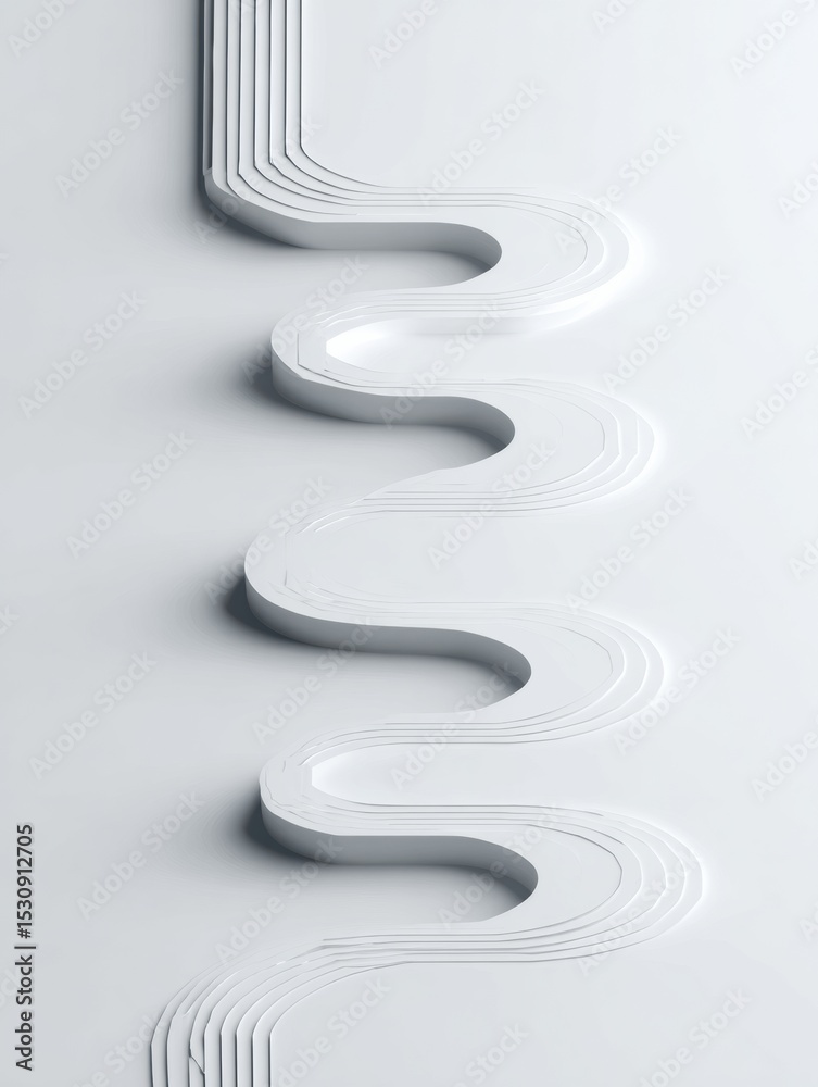 Poster Stylized Court Lines Transform Into Bracket Paths on a Clean White Background With an Artistic Design Approach