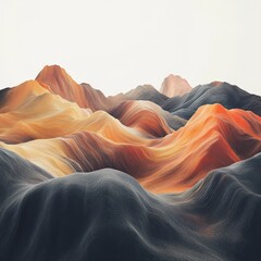 Vibrant Modern Landscape with Flowing Textures