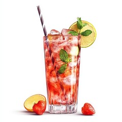 Vintage Style Drink Advertisement with Fresh Ingredients