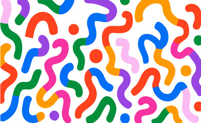 Playful Abstract Squiggles and Dots Pattern