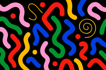 Vibrant Wavy Lines and Dots Pattern