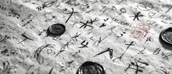 Studying ancient symbols on wax-sealed parchment