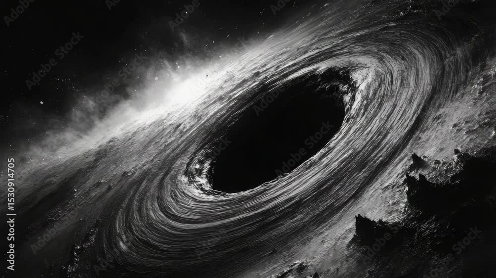 Canvas Prints a cosmic view of a black hole, showcasing the mysteries and wonders of outer space.