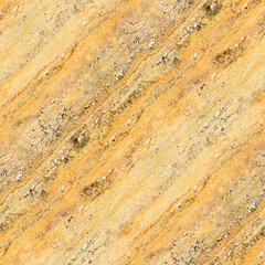 A vivid stone surface in warm yellow and orange tones with diagonal veins and speckles, textured and bold.
