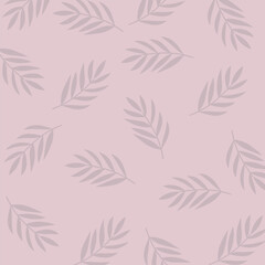 Vector pink  pattern with tropical leaves