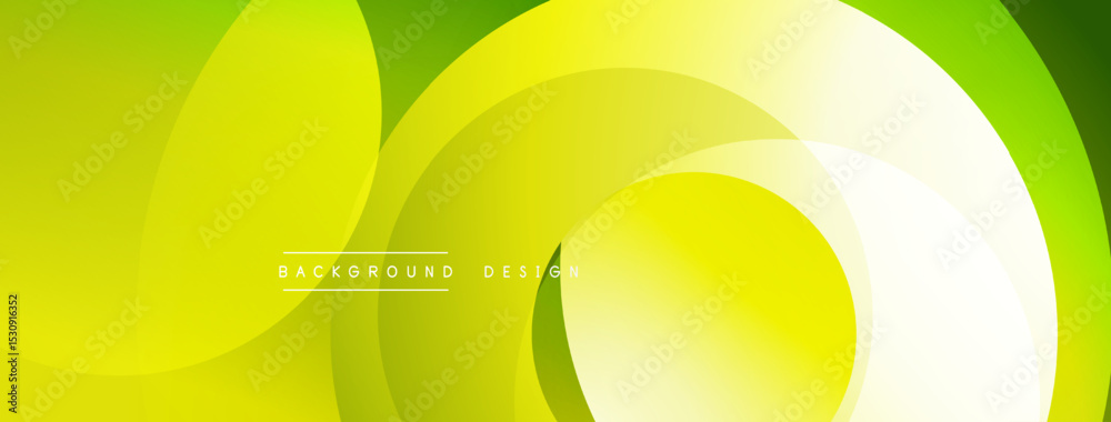 Aufkleber Abstract yellow design features overlapping circles, gradients. Modern, dynamic composition suitable for banners, backgrounds.
