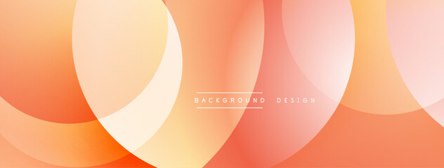 Abstract background features overlapping circles, warm orange hues, smooth gradients. Modern design element for digital projects.