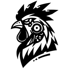 Silhouette of a rooster robot