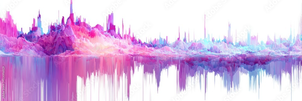Poster Server Request Timeout Screen With Abstract Error Waveform Displayed in Vibrant Colors and Clear Top Margin