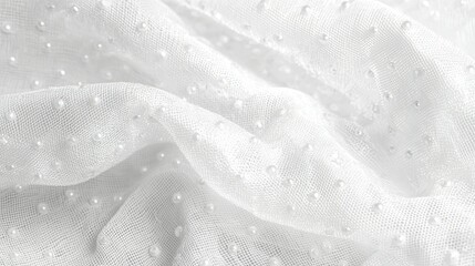 Minimalist polka dot white background with subtle textures and gentle fabric waves