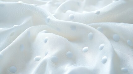 Minimalist polka dot white background with subtle textures and gentle fabric waves
