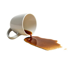 Spilled coffee on a transparent background.