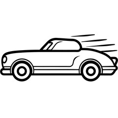Retro Speedster line art vector