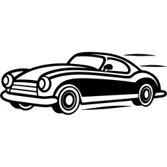 Retro Speedster line art vector