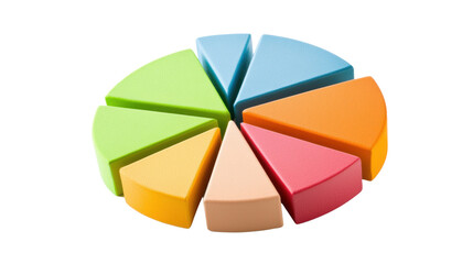 Vibrant and informative pie chart diagram displaying segmented data and statistics for business planning and decision making
