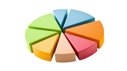 Vibrant and informative pie chart diagram displaying segmented data and statistics for business planning and decision making