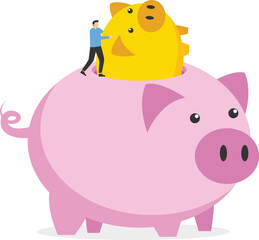 Fototapeta premium Smart investors, investment strategies, maximizing the benefits of business investments, making bigger profits, stock illustration