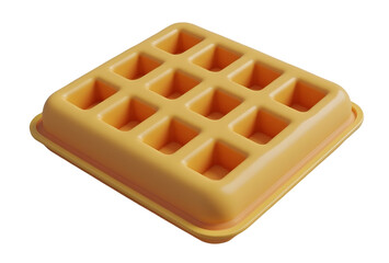 This delicious golden waffle is an appetizing sweet food perfect for warm breakfast treat