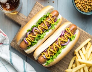 Wege hot dog z kiełbaską z soczewicy, musztardą Dijon i czerwoną cebulą