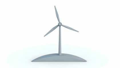 Wind Turbine Model Against White Background Energy Concept