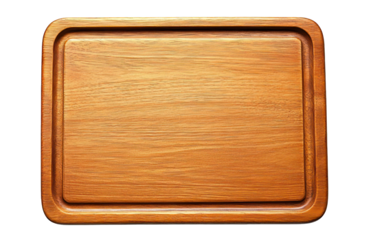 Rectangular wooden cutting board with inset edge