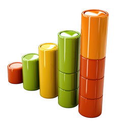 Rising colorful cylindrical graph, glossy finish