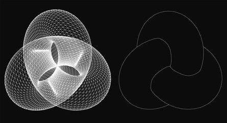 Two different shapes, one of which is a triangle. The triangle on the left is blurry and has a lot of detail, while the triangle on the right is more abstract and has less detail