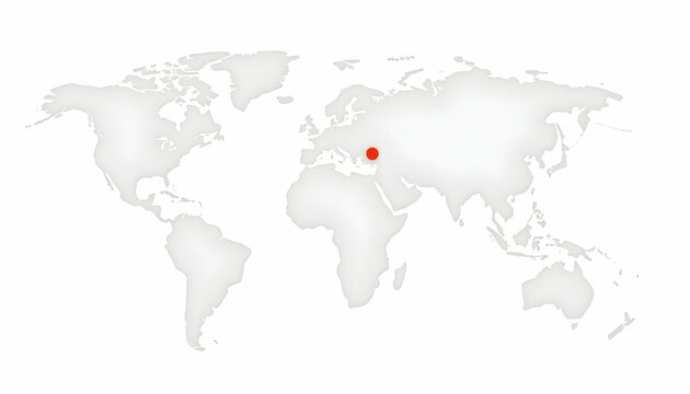 World Map Highlighting Geographic Location