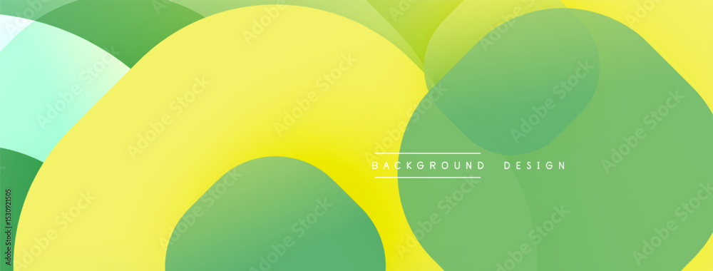 Aufkleber Abstract background features overlapping circles. Yellow, green hues create modern visual effect. Simple design, clean aesthetic.