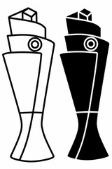 Minimalist vector illustration of a European trophy cup in outline and solid style. Perfect for sports design, football tournaments, event branding, and icon sets.