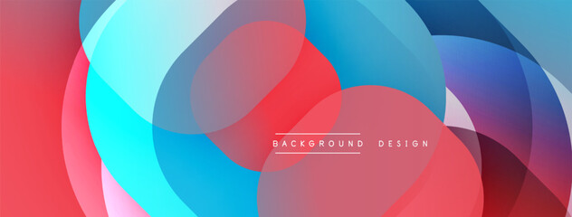 Abstract colorful overlapping circles create dynamic visual effect. Modern design with gradients, suitable for backgrounds.