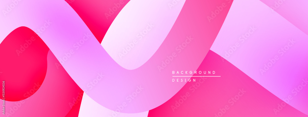 Aufkleber Abstract pink design features overlapping shapes, gradients. Soft curves create dynamic visual flow. Modern background element.