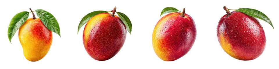 Fresh and Juicy Mangoes Displayed on White Background