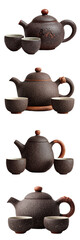 Elegant Teapot Collection with Teacups in Traditional Style