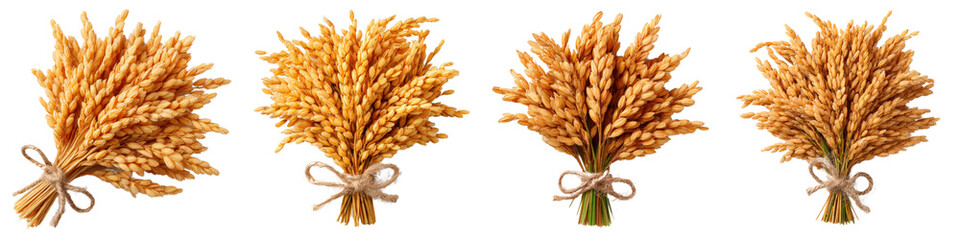 Rustic Wheat Bunches for Agricultural and Scenic Backgrounds