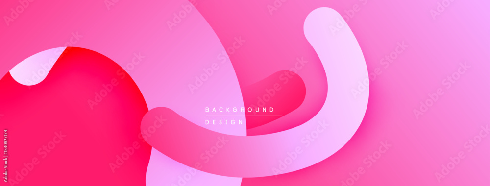 Poster Abstract pink background. Overlapping shapes create depth, smooth gradients offer visual interest. Modern design element.