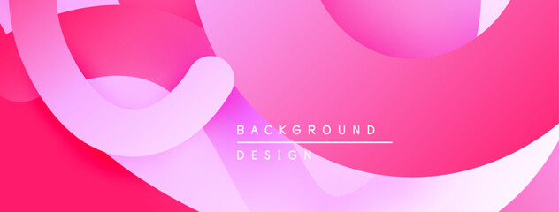 Abstract pink background. Fluid shapes overlap creating dynamic visual effect. Modern design element for digital projects.