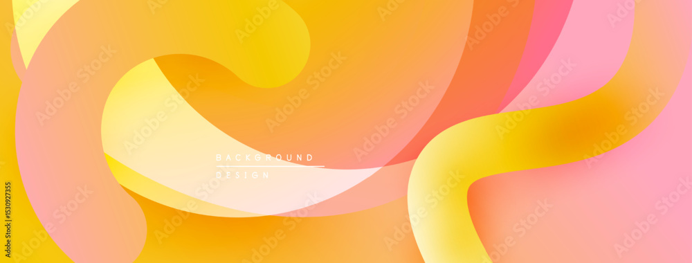 Aufkleber Abstract fluid shapes, warm colors blend. Gradient background creates dynamic visual effect. Soft curves, modern design aesthetic.