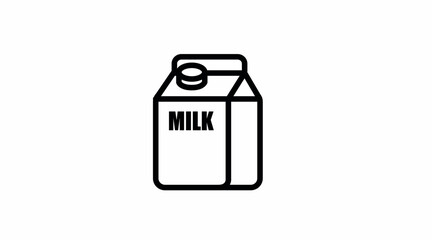 Milk Box Icon. Vector isolated editable black and white simple illustration of a milk box