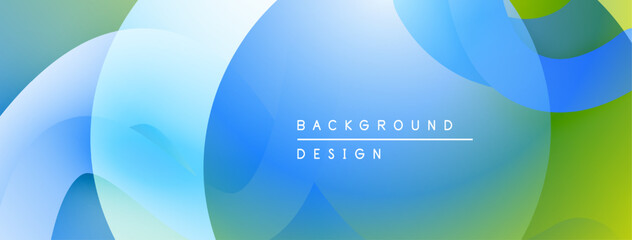 Fototapeta premium Abstract fluid shapes blend blues, greens. Soft gradients create modern background design. Minimalist aesthetic, clean presentation.