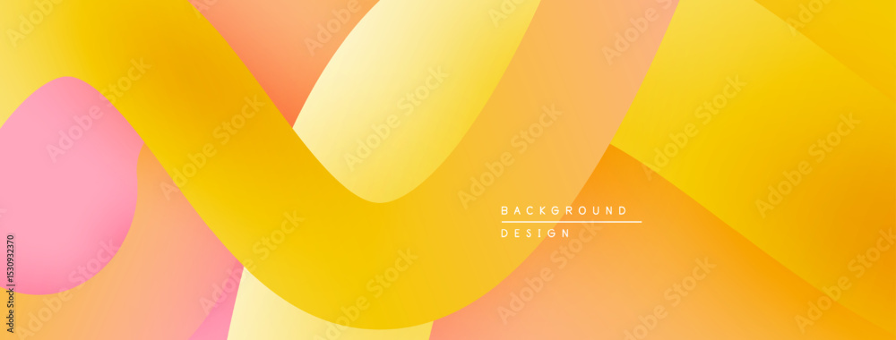 Aufkleber Abstract background features overlapping rounded shapes. Warm colors blend, creating smooth gradients. Design evokes modern aesthetic.