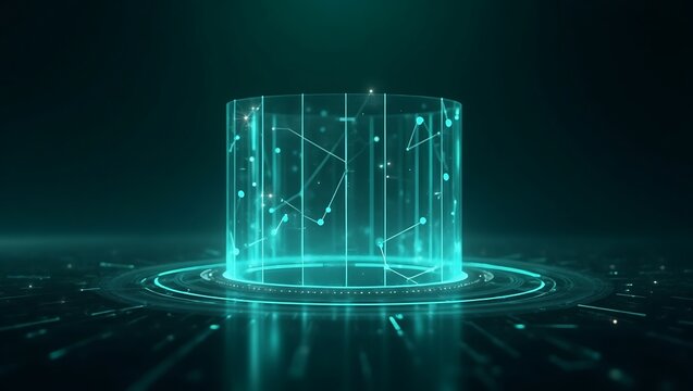 Abstract futuristic technology data visualization cylinder