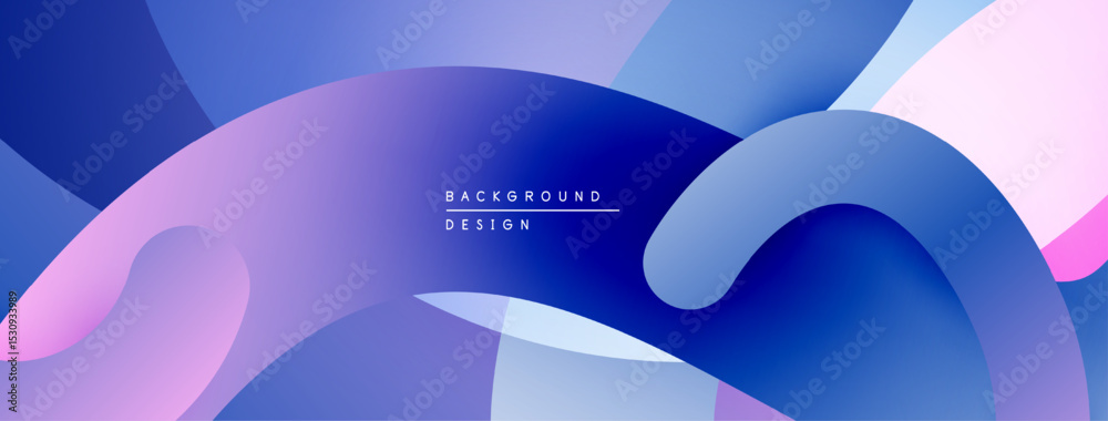 Aufkleber abstract fluid shapes, vibrant blues, purples, pinks blend. modern design creates dynamic visual exp