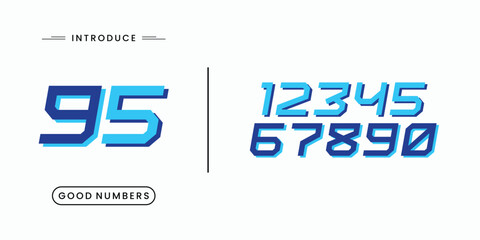 Tech beautiful elegant numerals. Vintage and old school retro typographic. Vector Illustration numbers.