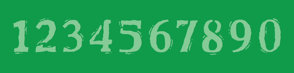 Custome numbers vector simple geometry shapes' numerals. font alphabet vector illustrations.